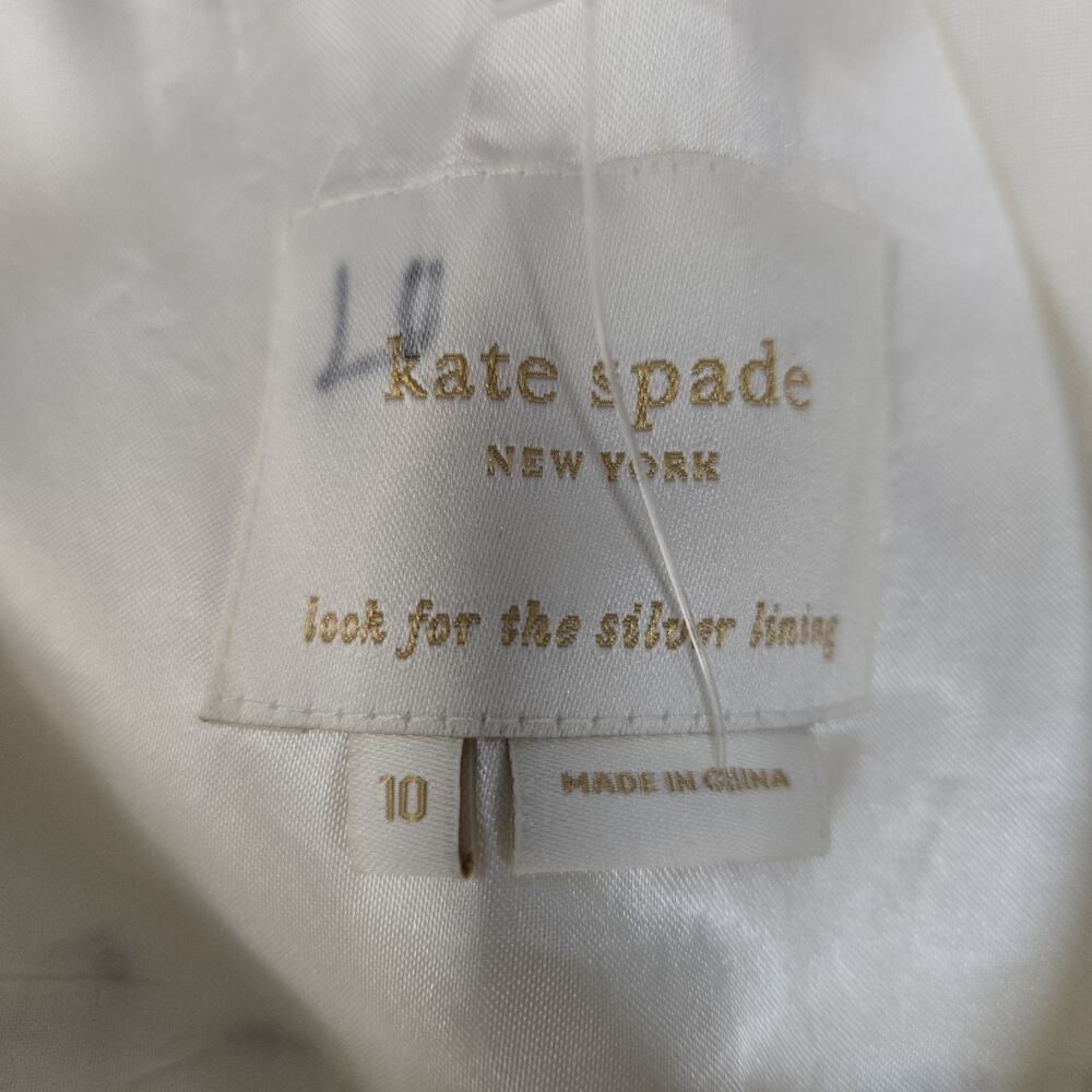 Kate Spade Dress Womens 10 Be Dazzled Cream Black Ombre Embroidered Sleeveless‎ - Picture 7 of 12
